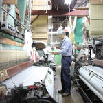 今治タオル工場 タオル製造ライン ビール染めタオル製造作業風景