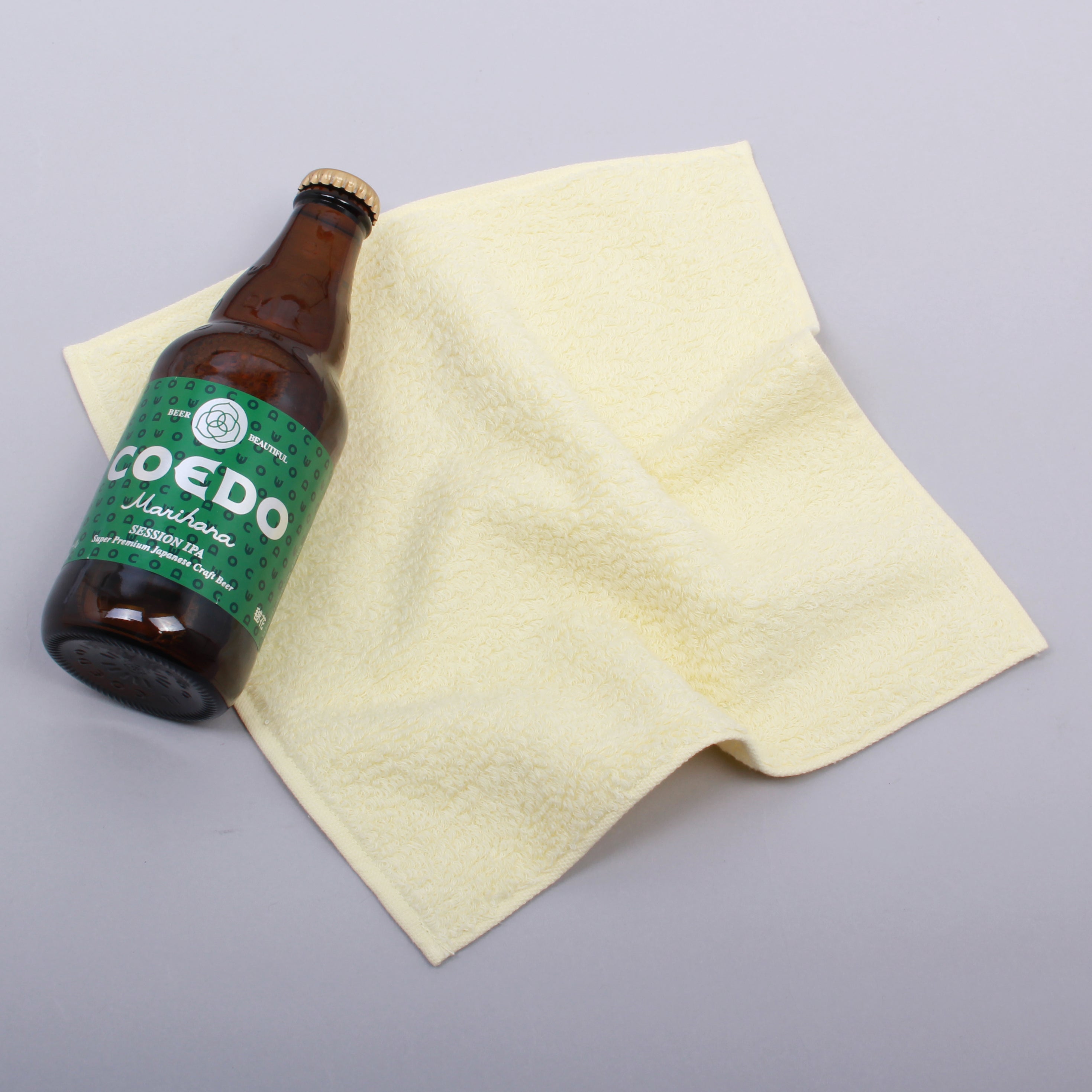 COEDO 毬花 Marihana ビール染めタオル付き タオルハンカチ 25cm x 25cm 今治タオル