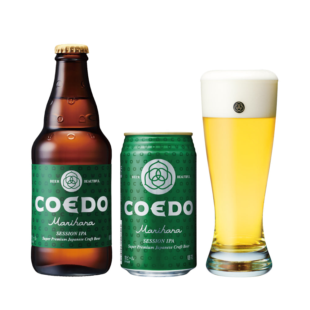 COEDO 毬花 IPA 瓶ビールとグラス クラフトビール